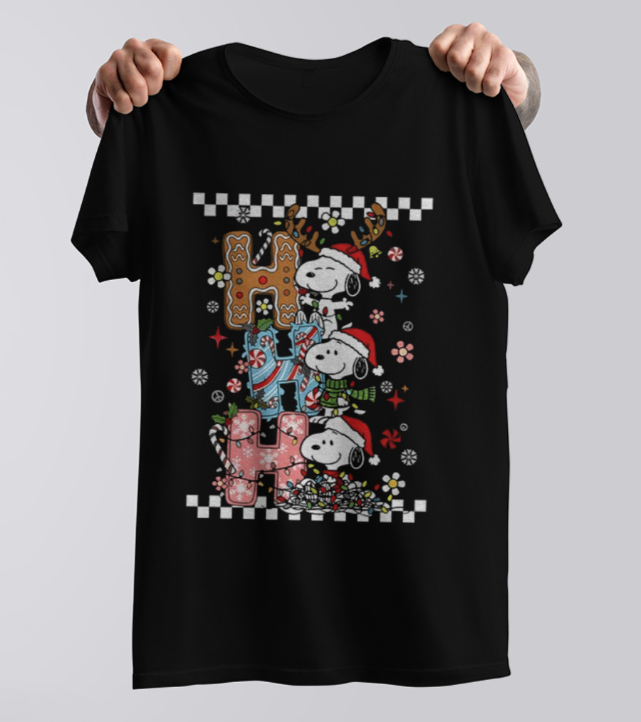Snoopy Santa Festive Merry Christmas 2025 Holiday Joyful Greetings T-Shirt
