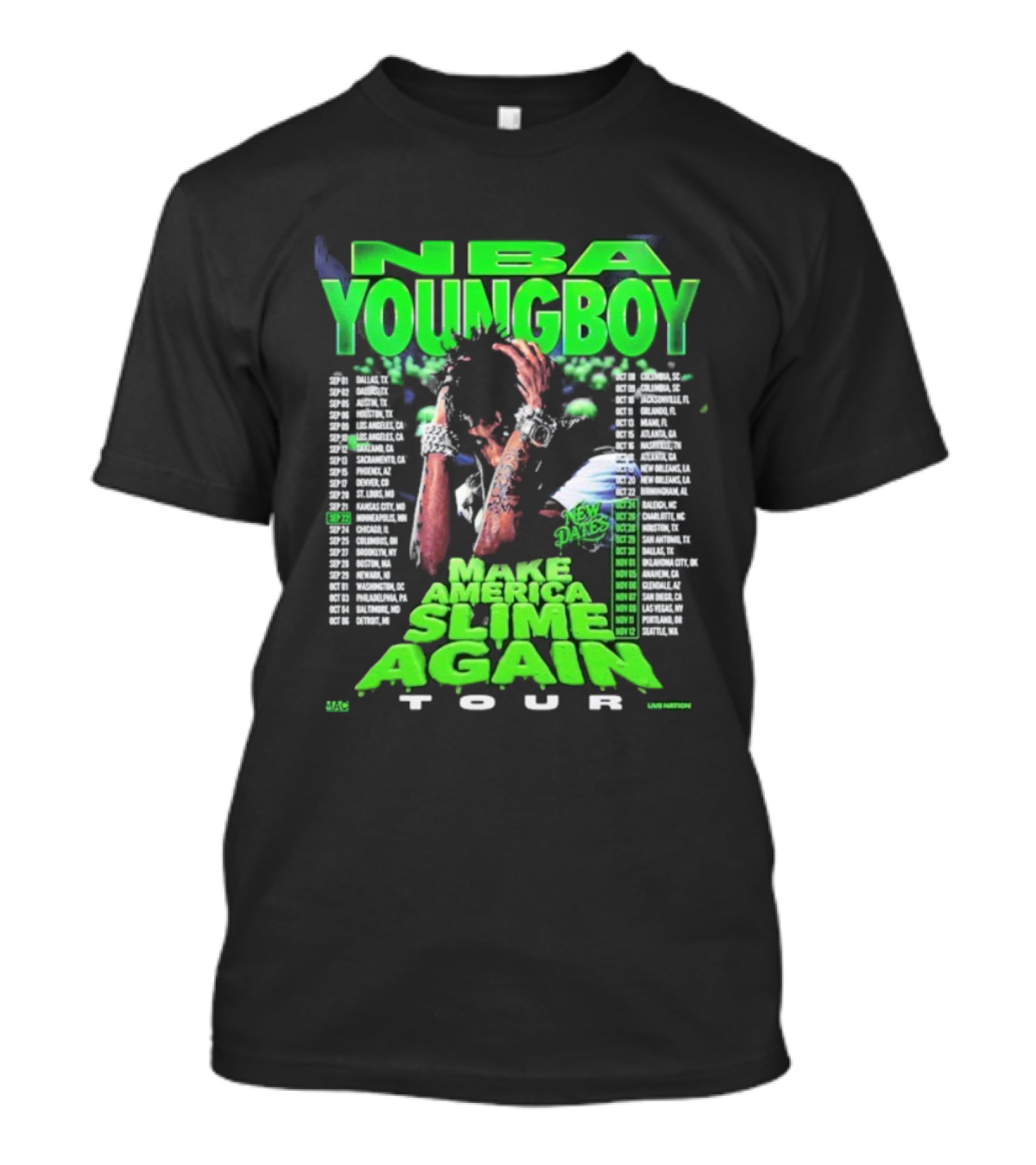 NBA YoungBoy Make America Slime Again Tour 2025 New Dates T-Shirt