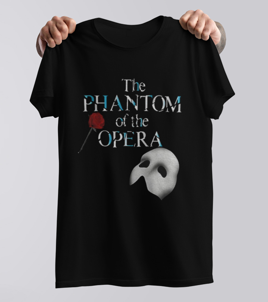 The Phantom Of The Opera Mask And Red Rose Broadway Musical T-Shirt
