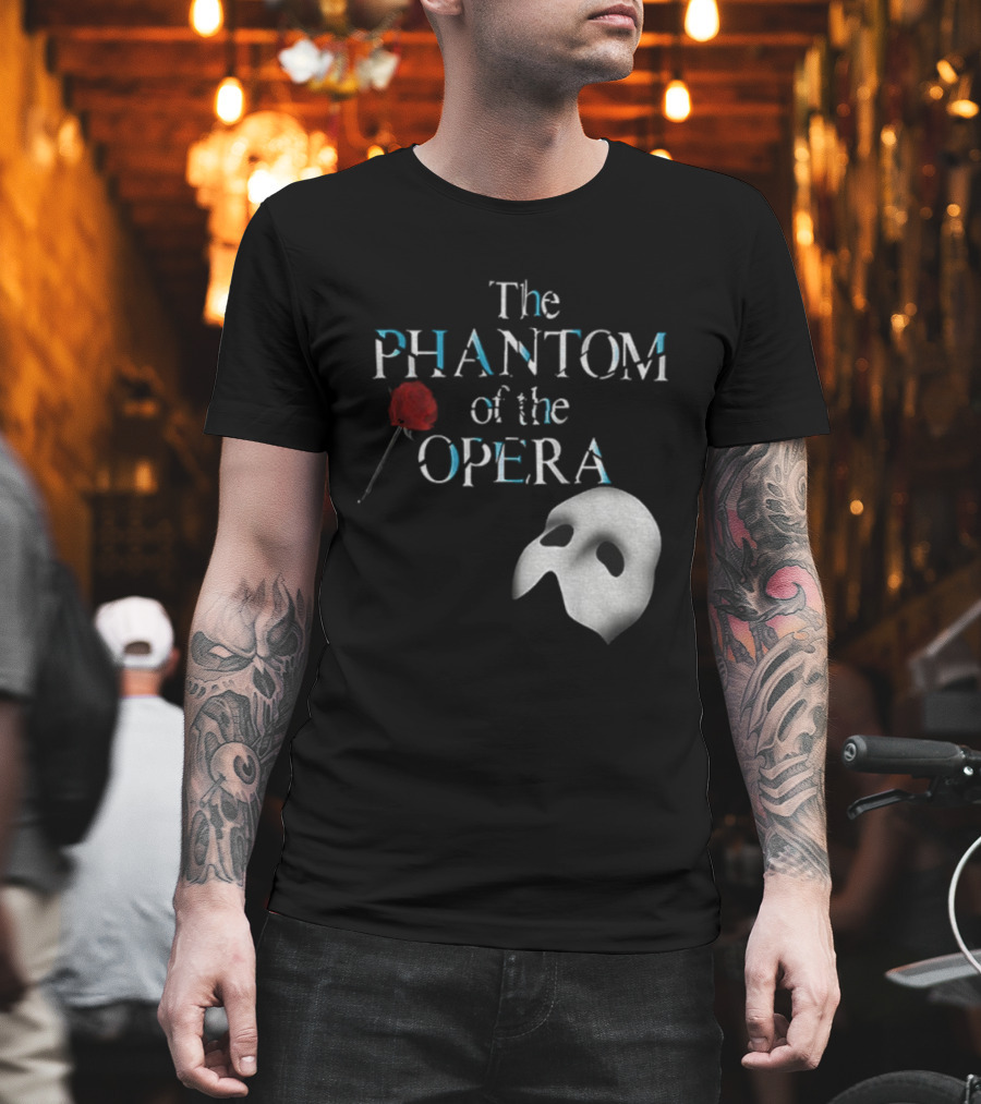 The Phantom Of The Opera Mask And Red Rose Broadway Musical T-Shirt