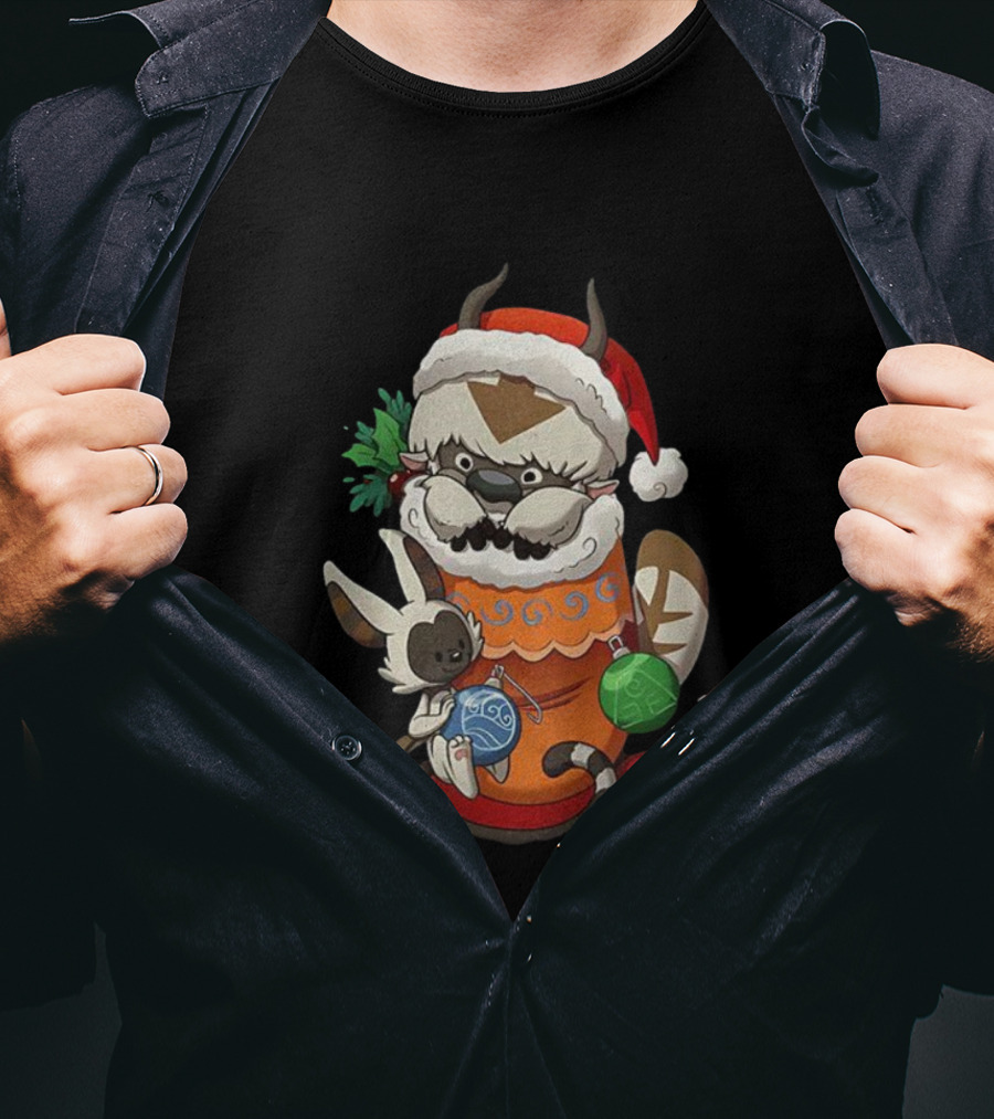 Avatar The Last Airbender Christmas Appa Momo Stocking Stuffer T-Shirt