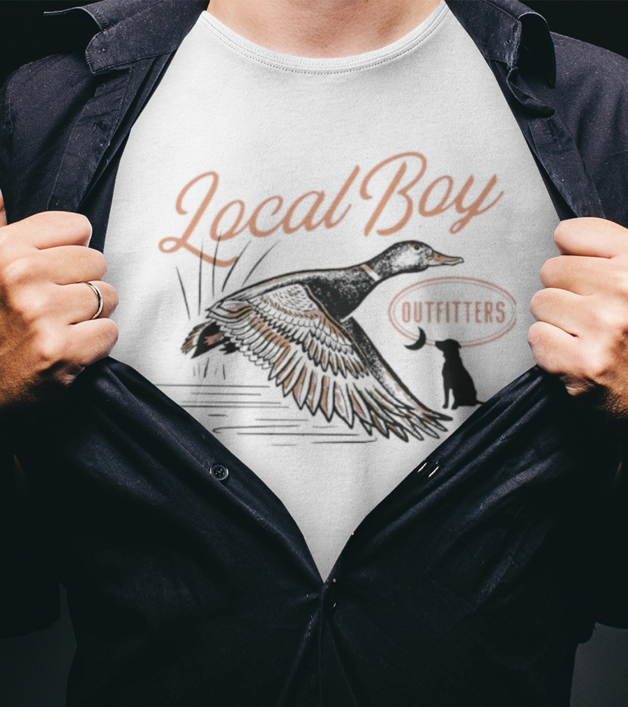 Brushwood Local Boy Outfitters Duck And Hunter Imagery T-Shirt