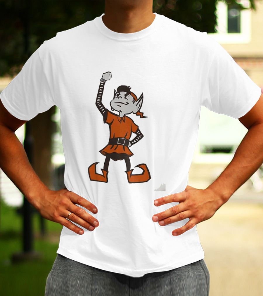 Cleveland Browns Brownie The Elf Mascot Fist Raised T-Shirt