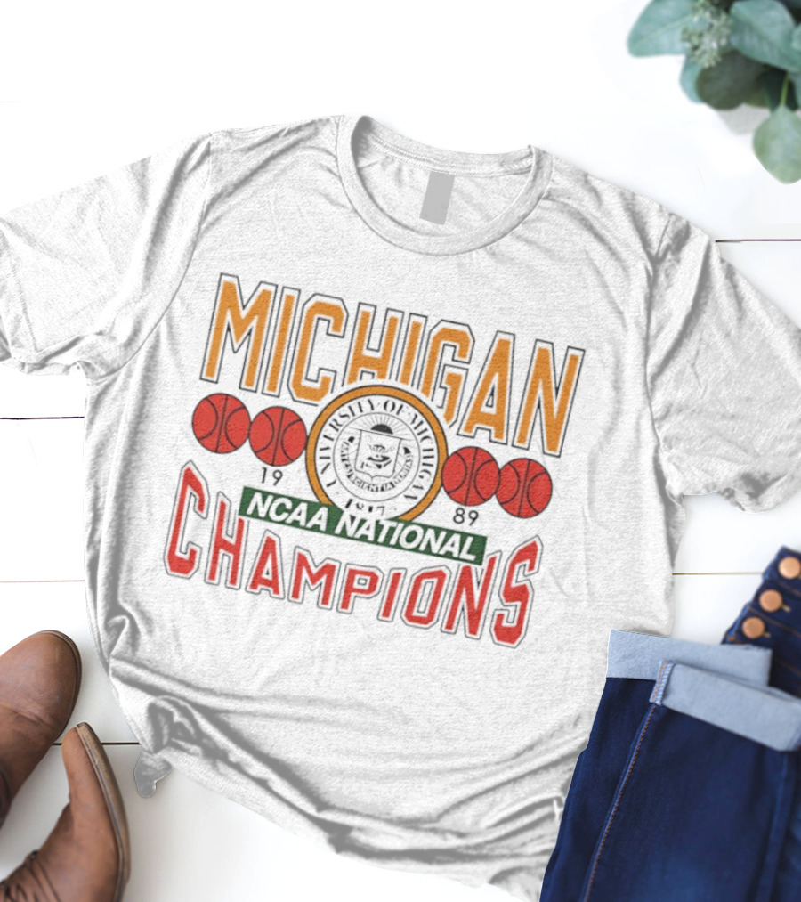 Michigan NCAA Basketball National Champions 1989 Logo T-Shirt