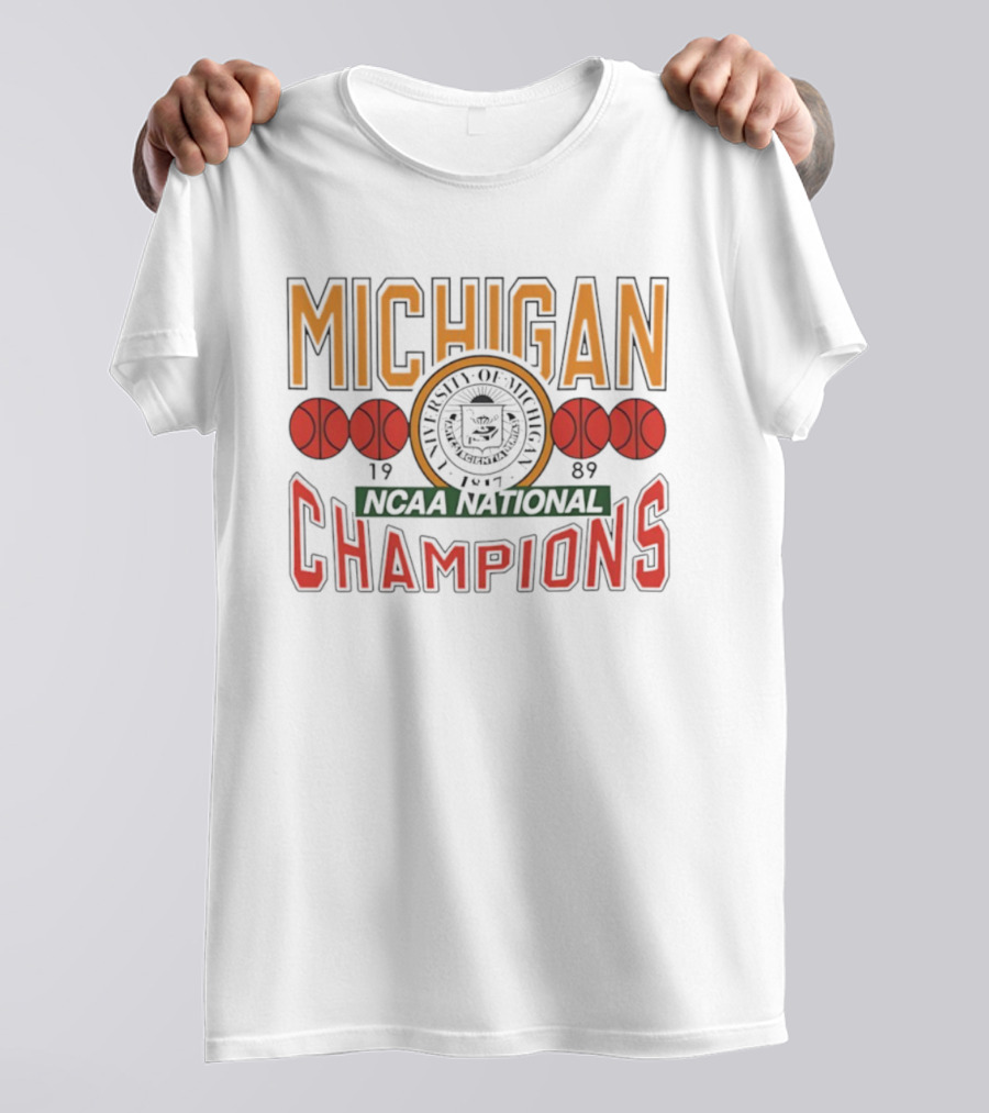 Michigan NCAA Basketball National Champions 1989 Logo T-Shirt