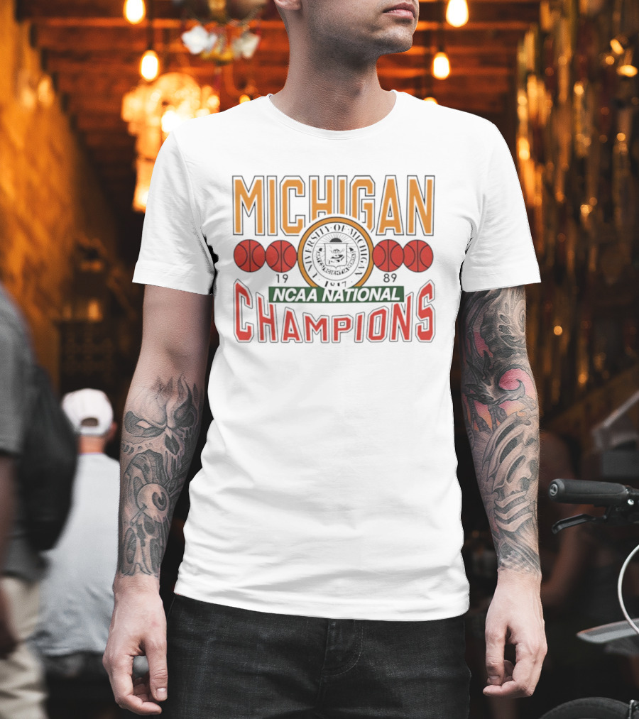 Michigan NCAA Basketball National Champions 1989 Logo T-Shirt