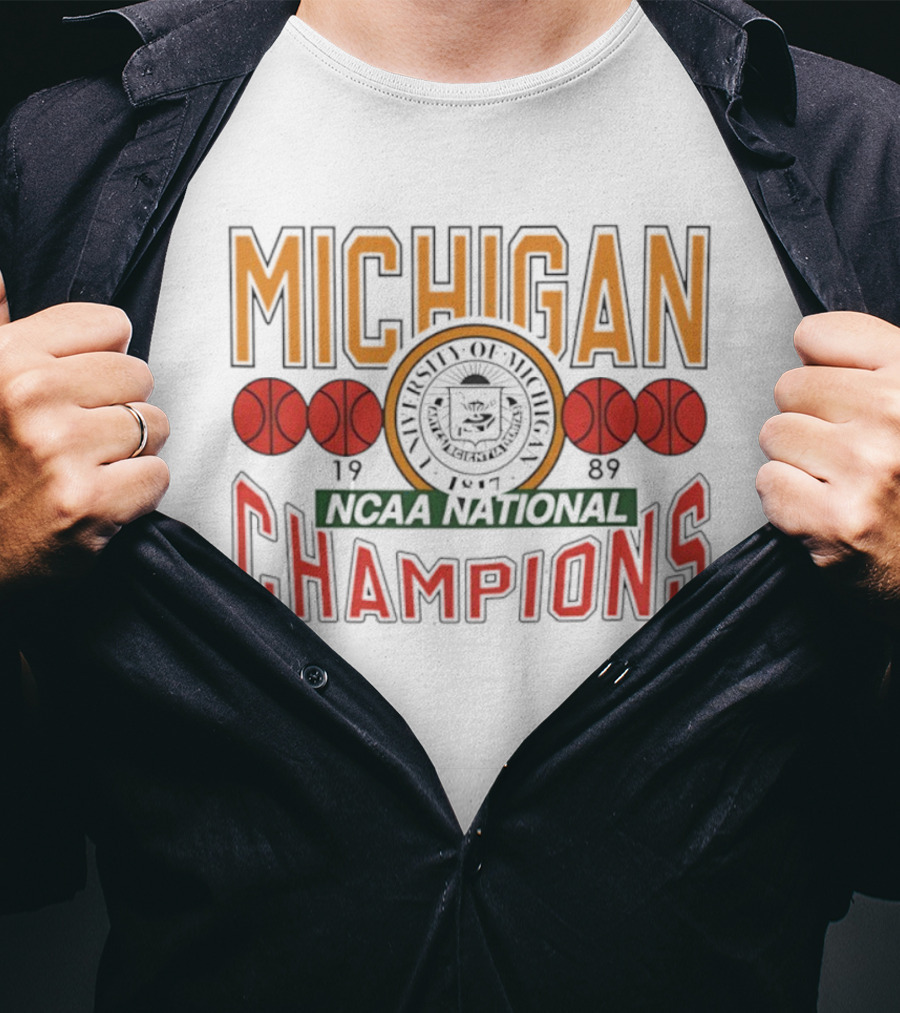 Michigan NCAA Basketball National Champions 1989 Logo T-Shirt