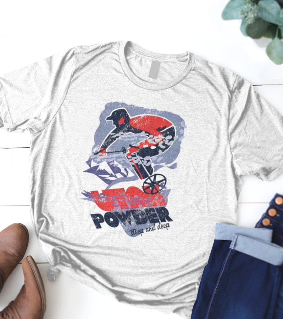 Utah Utes Football Steep Powder Skiing T-Shirt