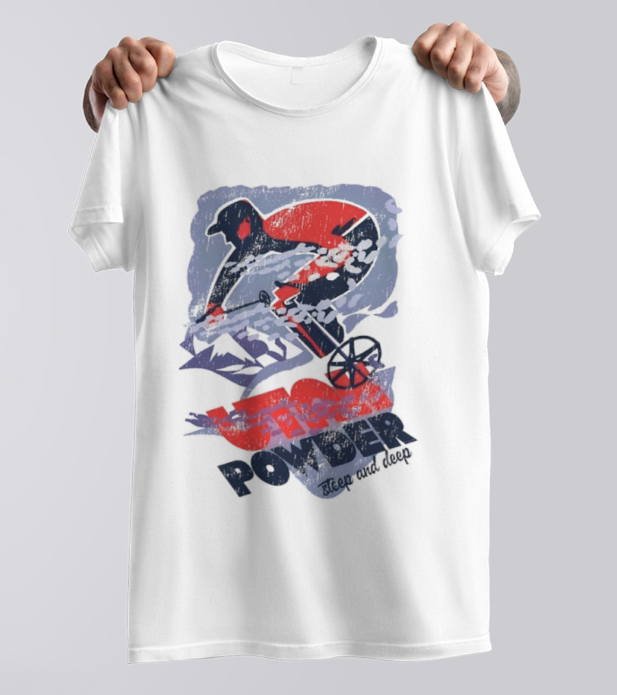 Utah Utes Football Steep Powder Skiing T-Shirt