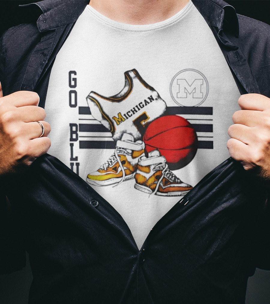 Michigan Wolverines Basketball Go Blue Vintage M T-Shirt