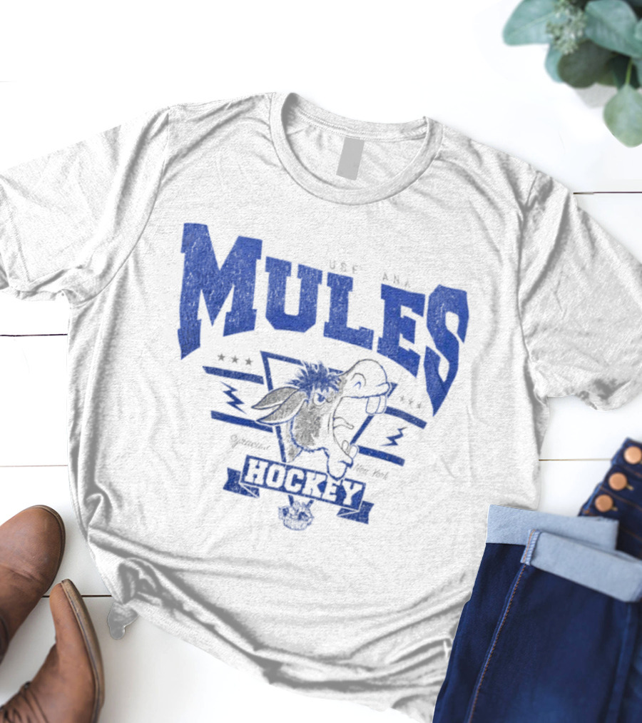 Syracuse Crunch Use Ana Mules Hockey Throwback New York T-Shirt