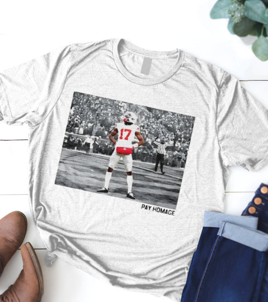 Carnell Tate Pay Homage 17 Football Player Stance T-Shirt