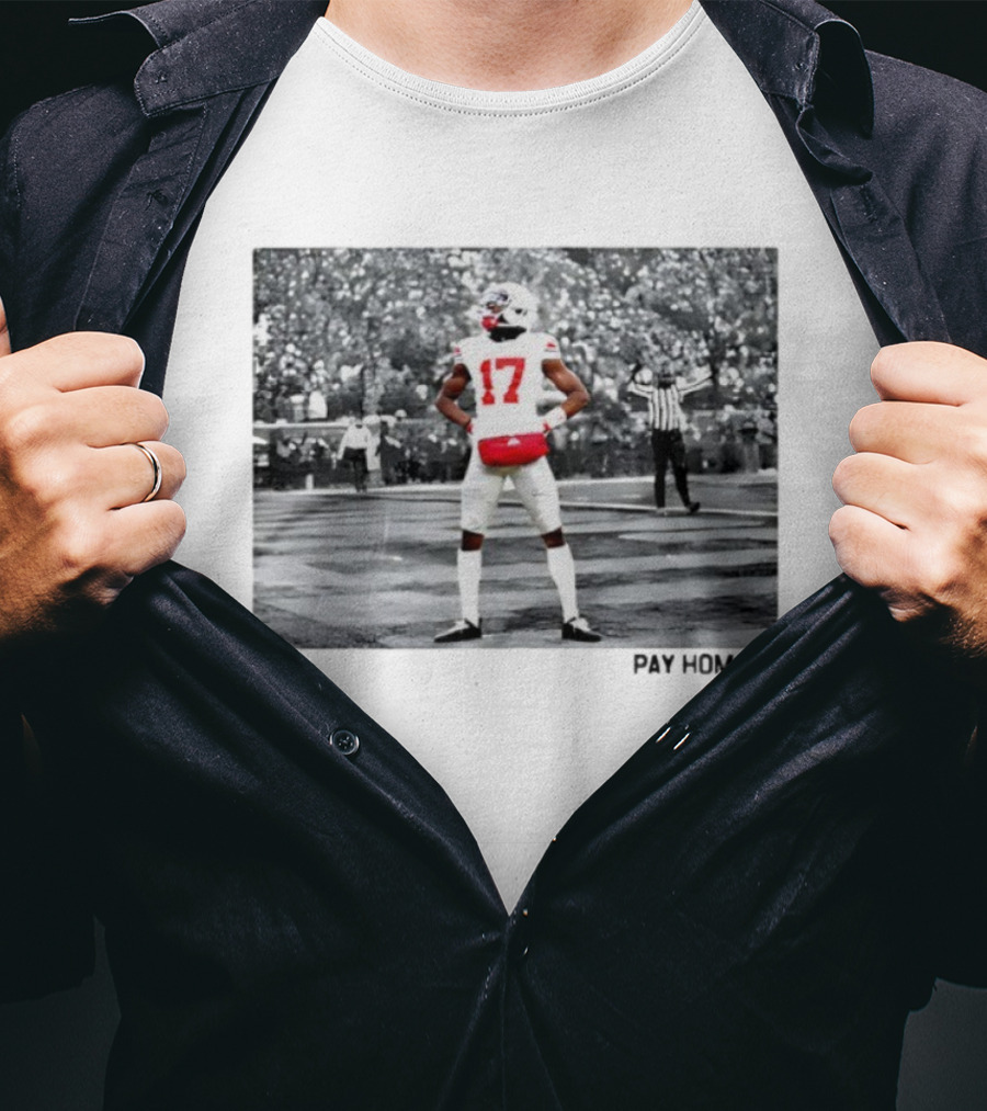 Carnell Tate Pay Homage 17 Football Player Stance T-Shirt