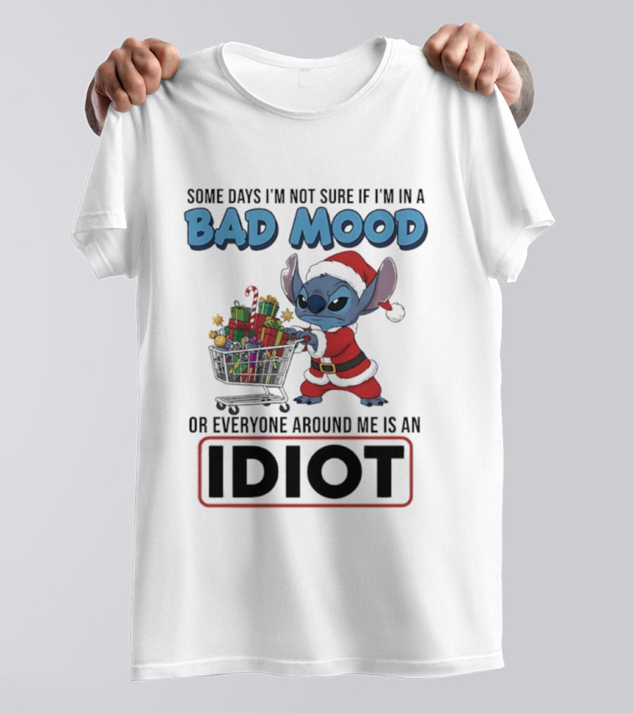 Christmas Stitch Some Days Bad Mood Idiot Holiday Gift Scene T-Shirt