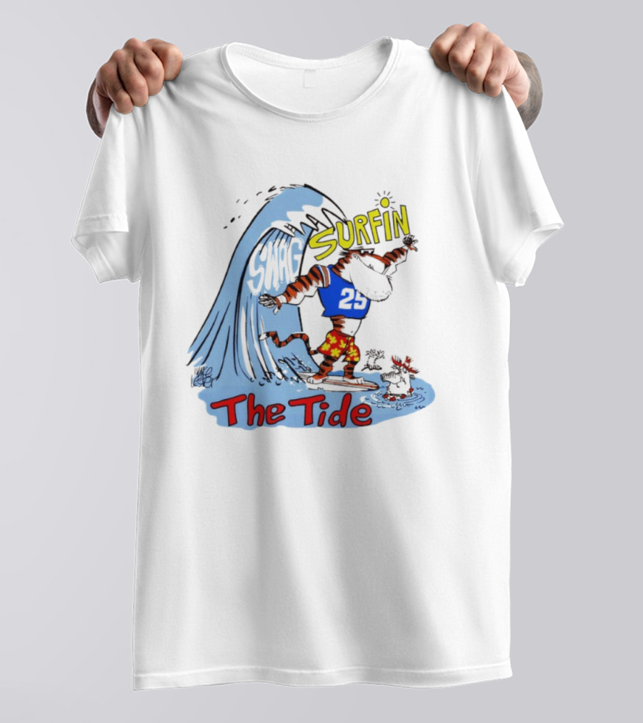 Auburn Tigers Vs Alabama Crimson Tide Swag Surfin The Tide Sports Fan Rivalry T-Shirt