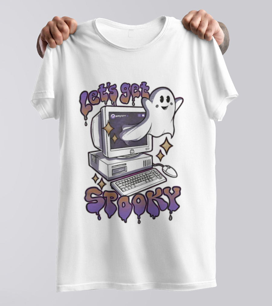 Let's Get Spooky Ghost Computer Halloween T-Shirt