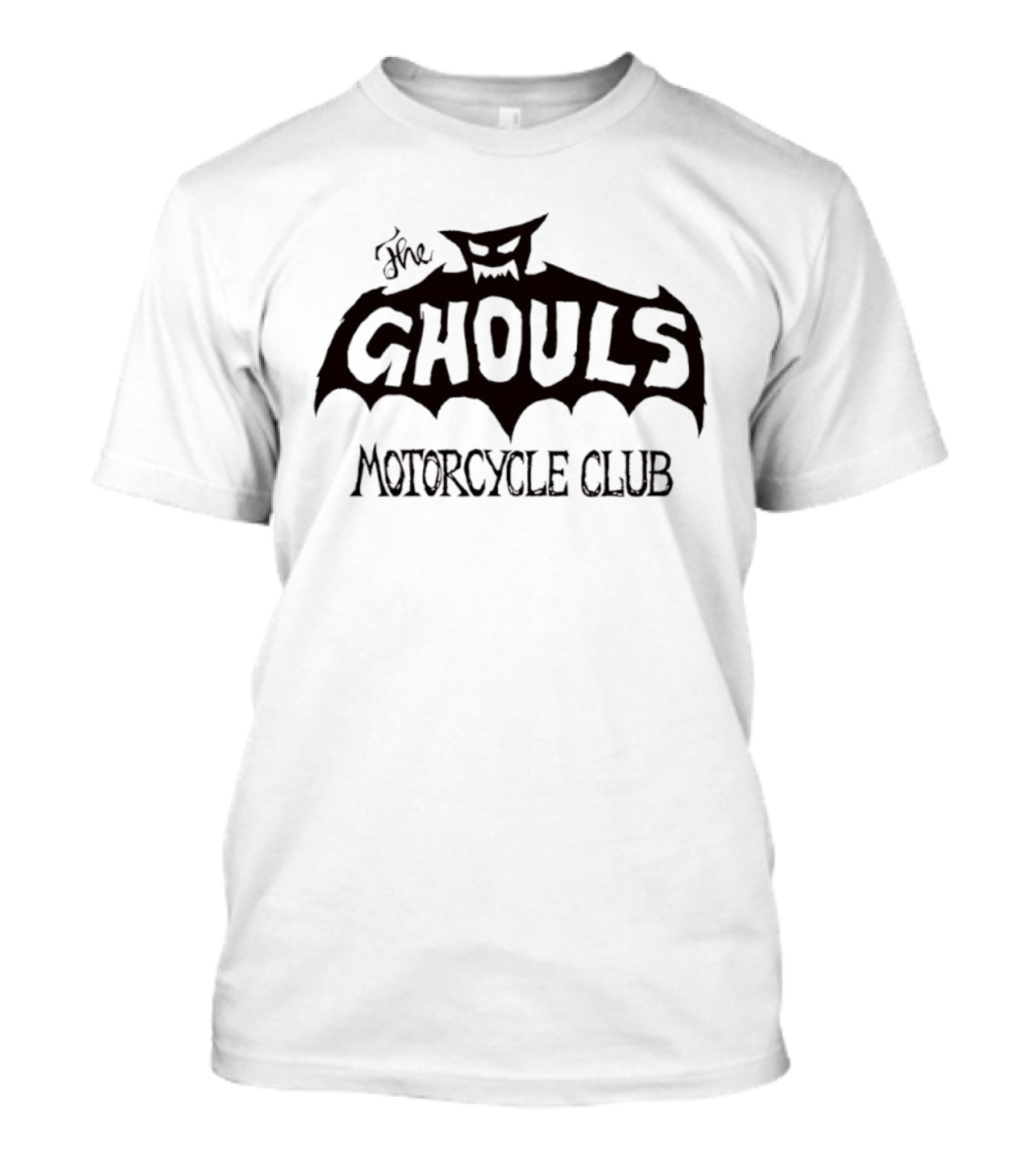 The Ghouls Biker Club Creepy Bat Logo Vintage Theme T-Shirt