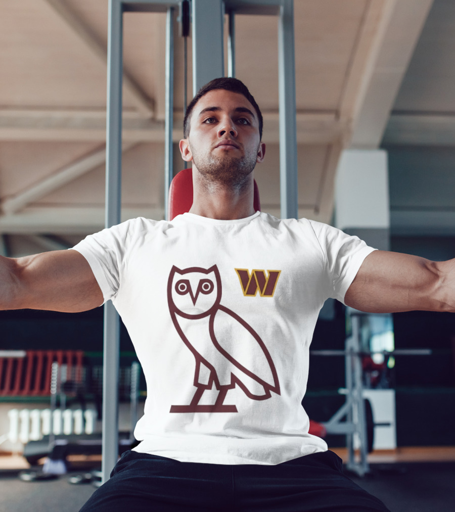 Washington Commanders OVO NFL Collaboration Owl W Logo T-Shirt