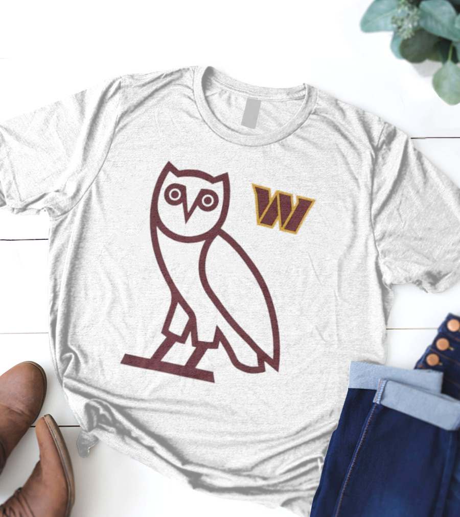 Washington Commanders OVO NFL Collaboration Owl W Logo T-Shirt