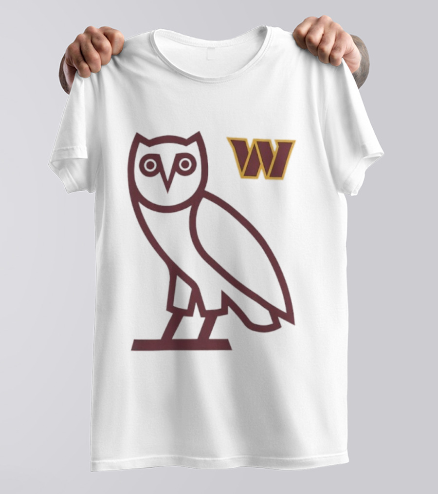 Washington Commanders OVO NFL Collaboration Owl W Logo T-Shirt