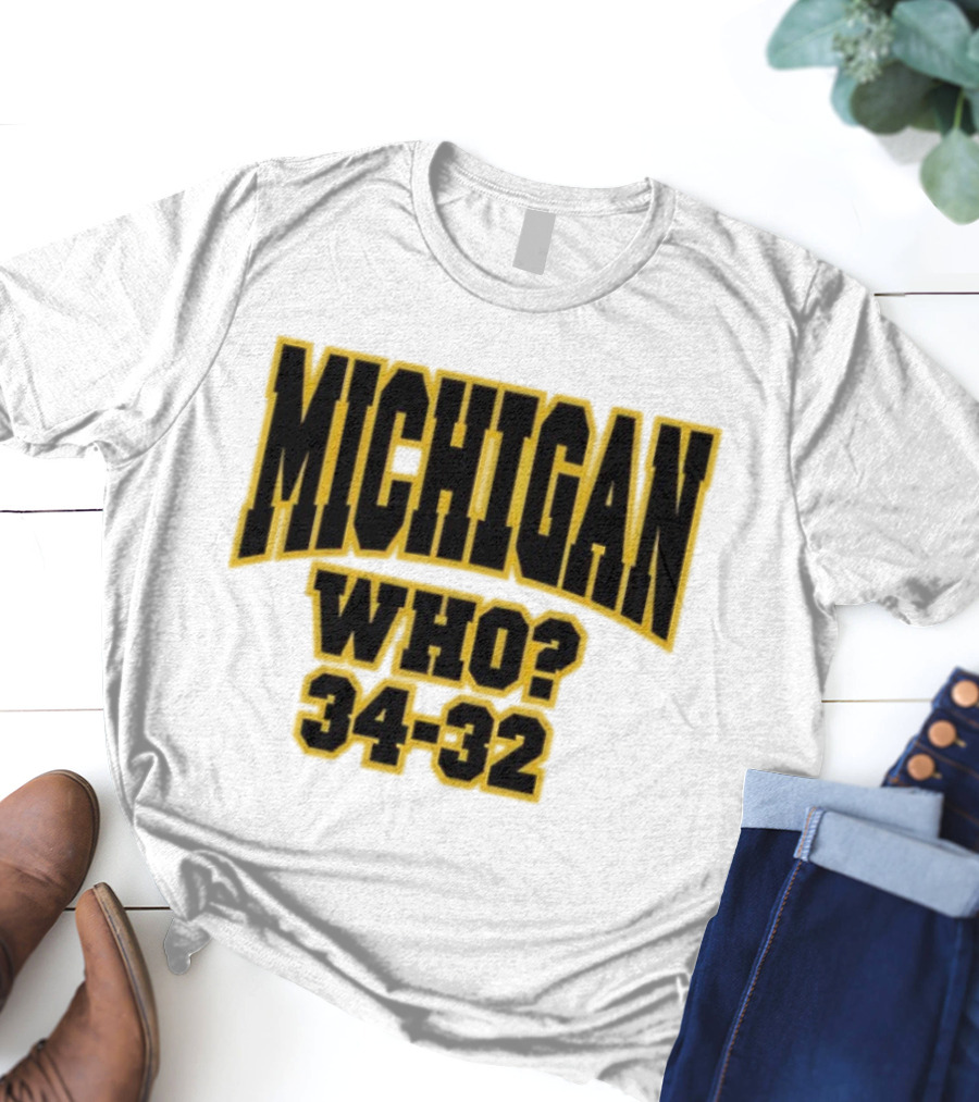 Michigan Who 34-32 T-Shirt