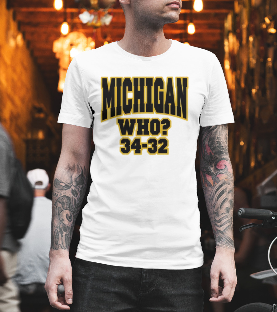 Michigan Who 34-32 T-Shirt