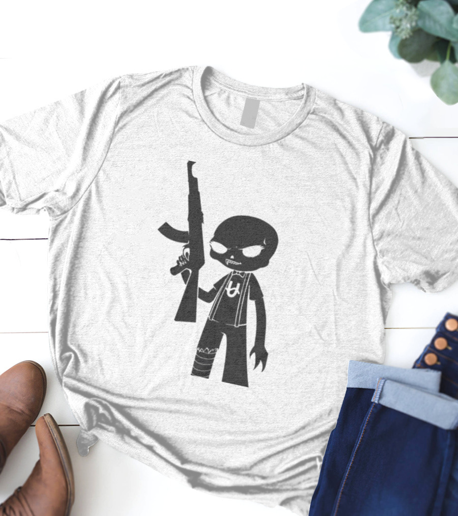Homestuck Caliborn Character U Symbol Black Silhouette With Weapon T-Shirt