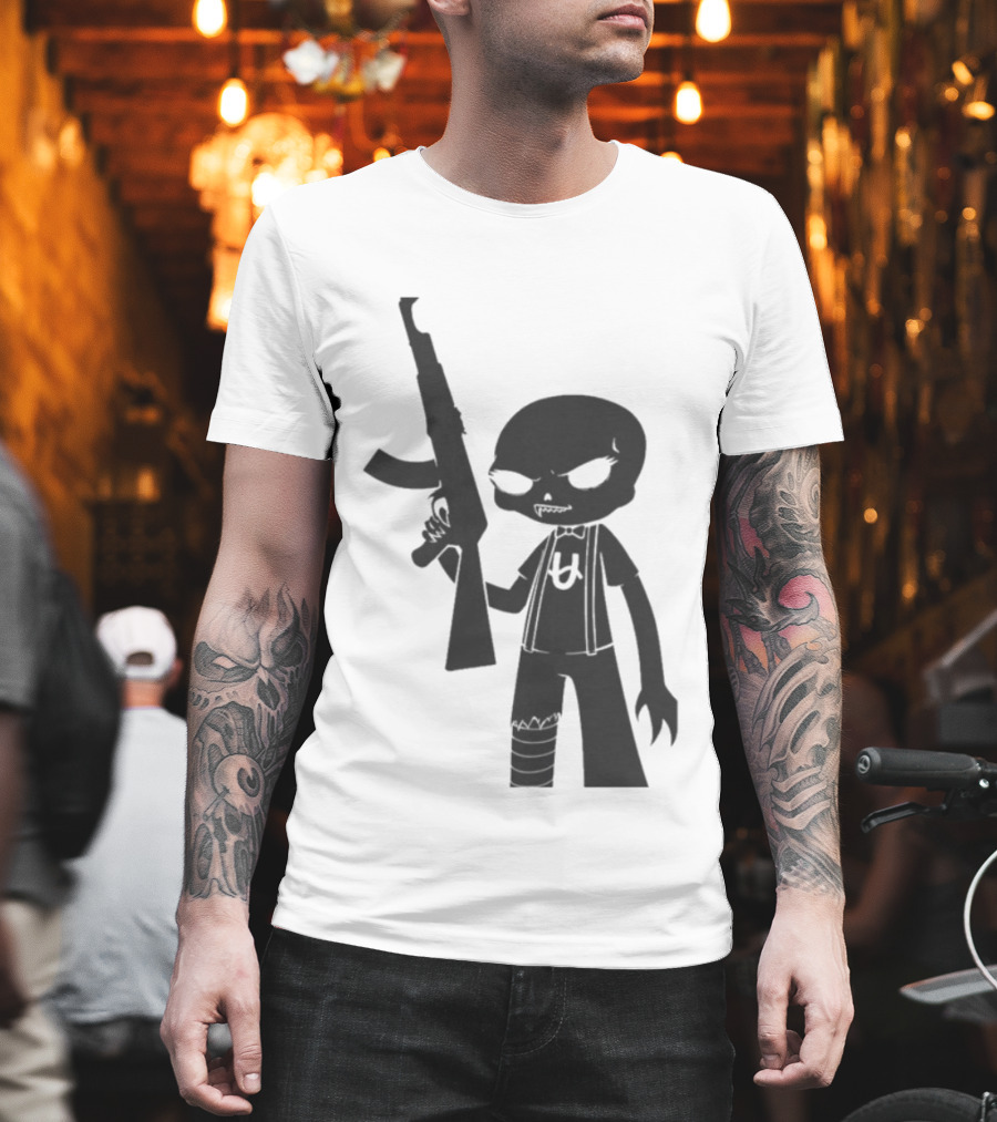 Homestuck Caliborn Character U Symbol Black Silhouette With Weapon T-Shirt