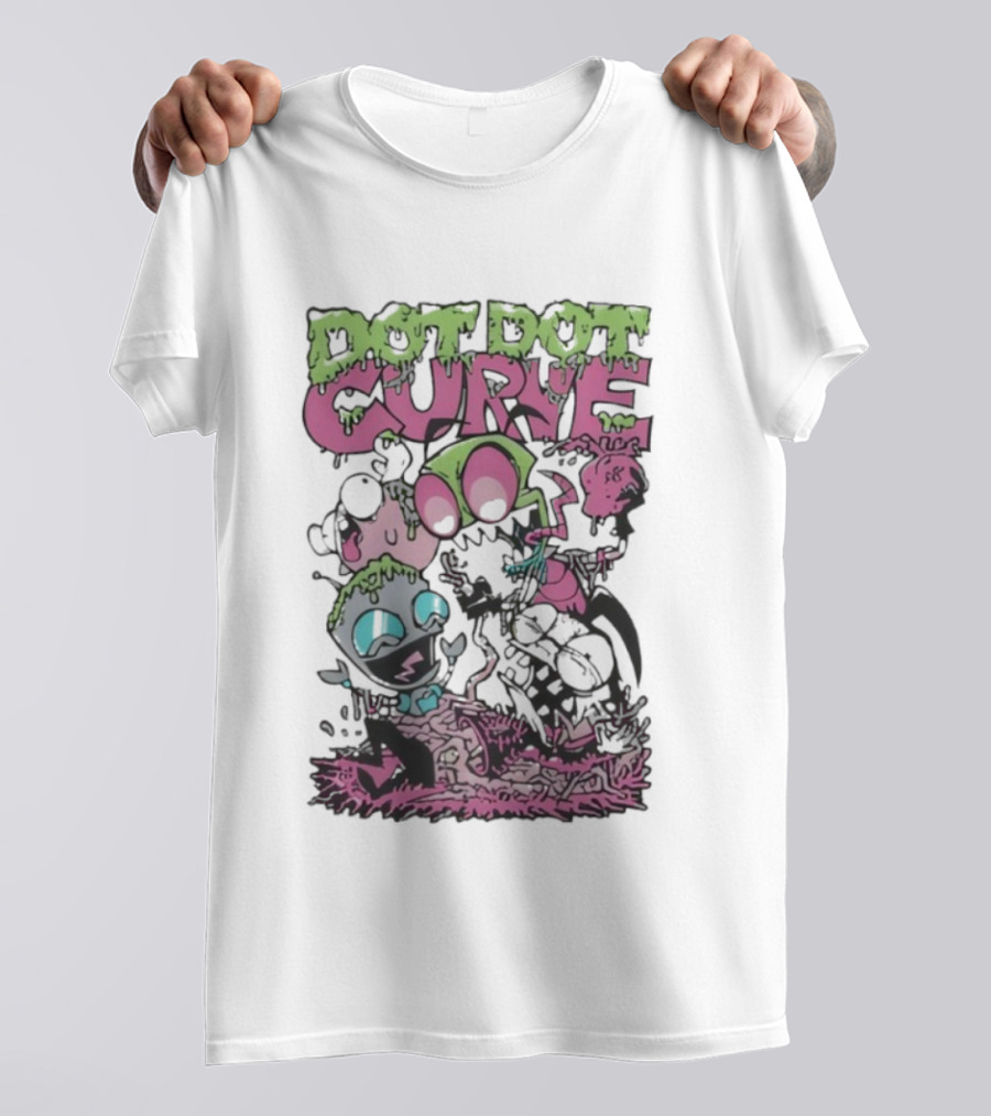 Dot Dot Curve Scene The Fuck Up Reptilian Zombie Cartoon Duo T-Shirt
