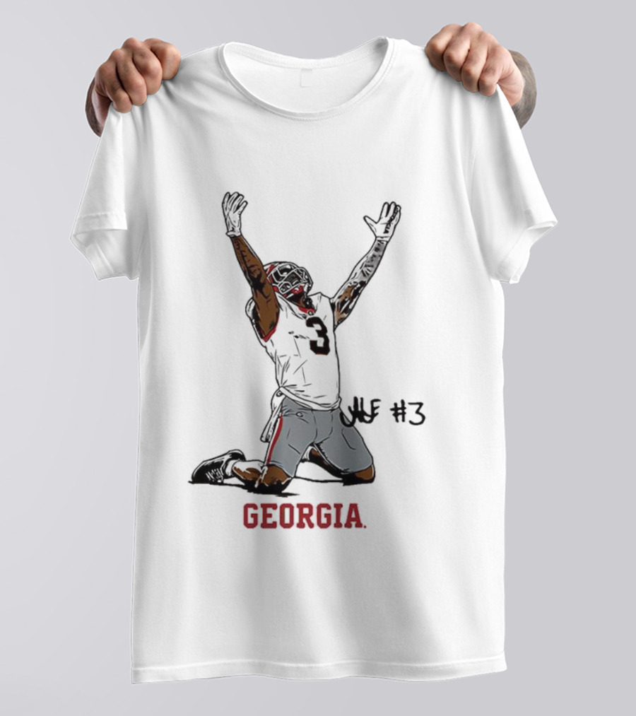 Nate Frazier Georgia Bulldogs Football NFL #13 End Zone Celebration T-Shirt