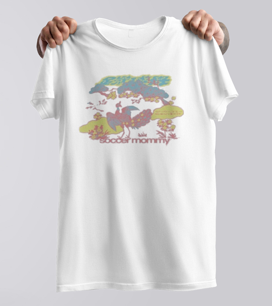 Vintage Aesthetic Soccer Mommy Tokyo With Peacock Blossom Scene T-Shirt