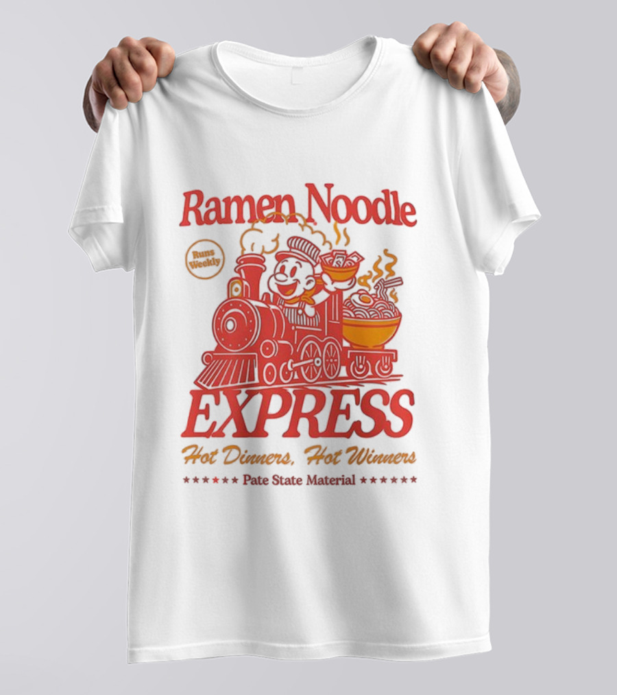 Ramen Noodle Express Hot Dinners Hot Winners Fun Steam Material T-Shirt
