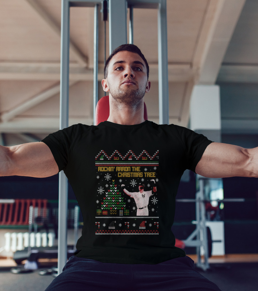Rockin Around The Christmas Tree Aaron Judge Ugly Christmas T-Shirt