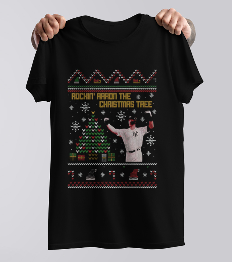 Rockin Around The Christmas Tree Aaron Judge Ugly Christmas T-Shirt