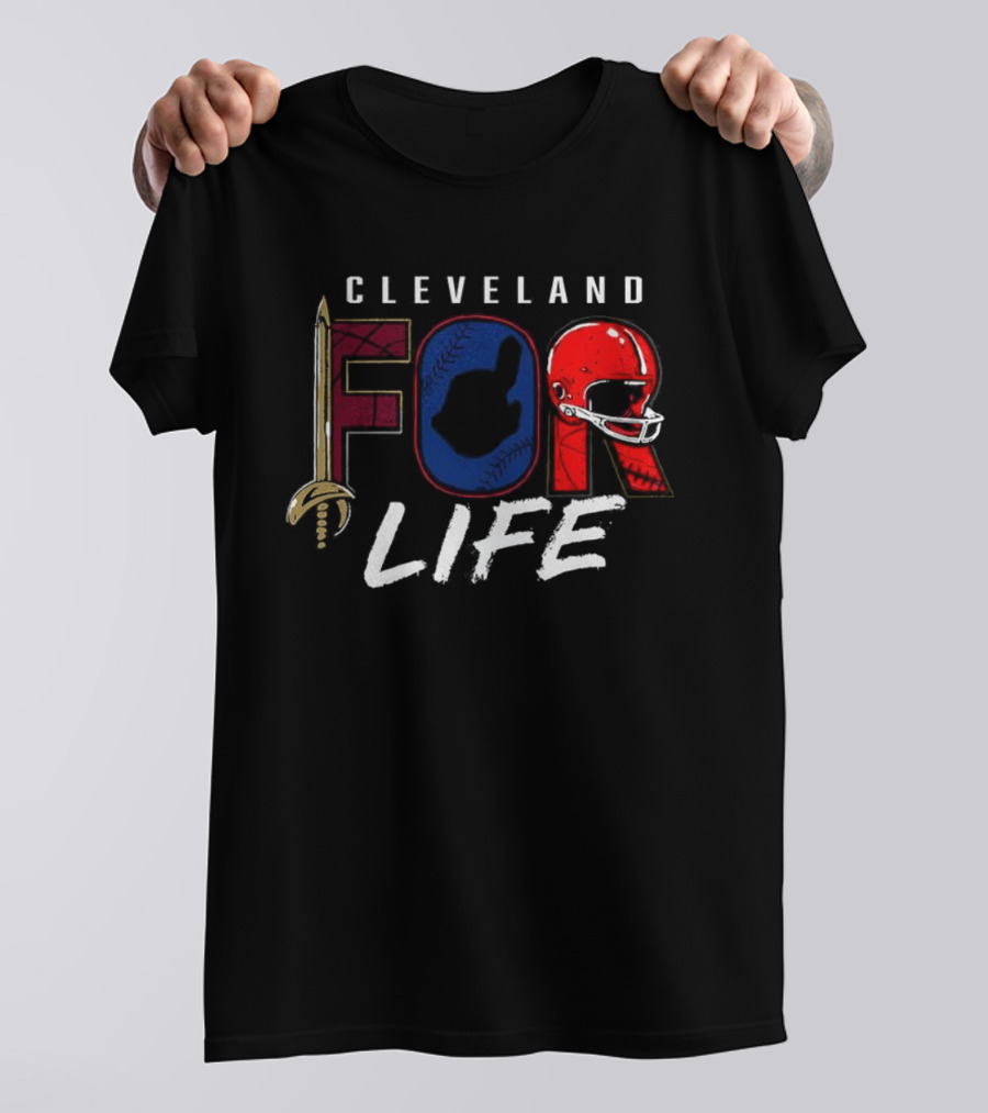 Cleveland Fan Pride Forever Football Baseball Iconic Symbols T-Shirt