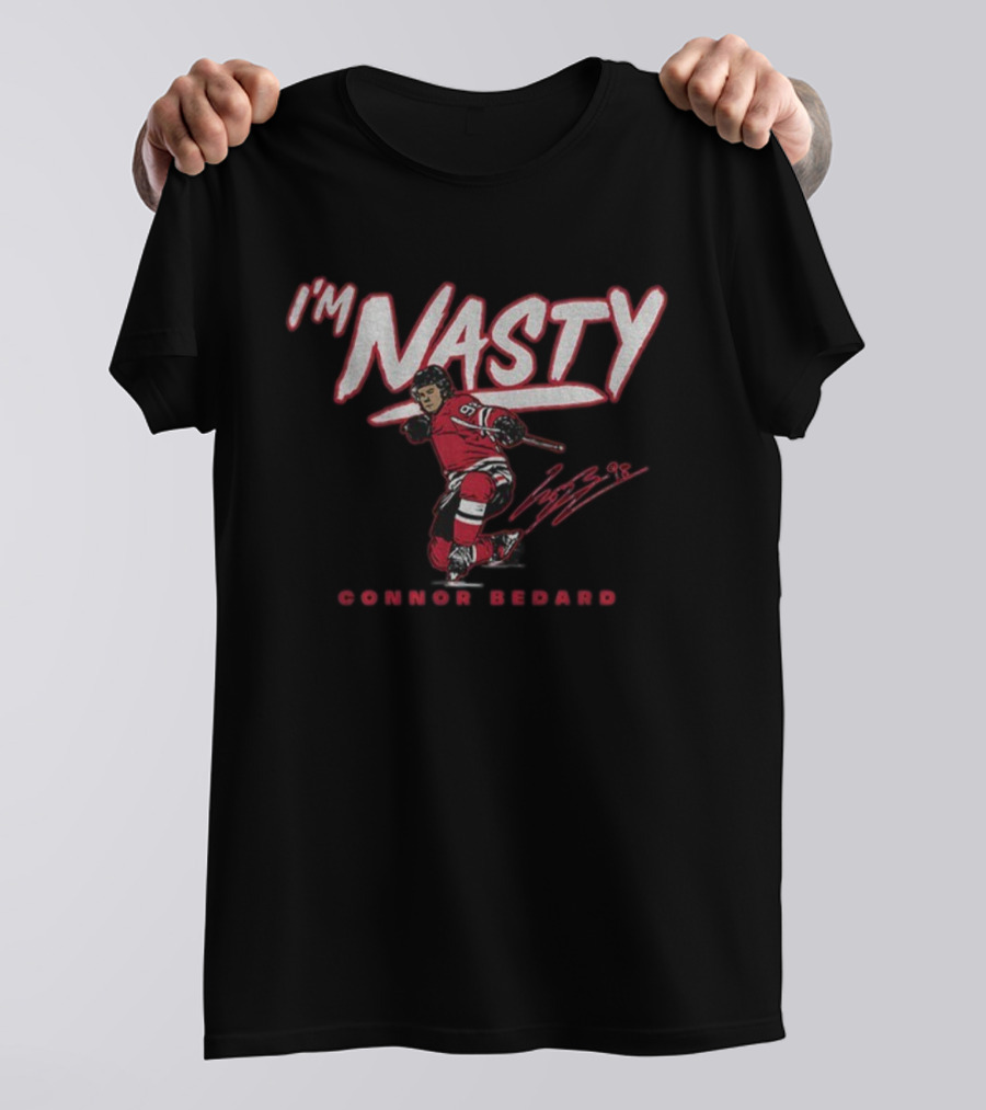 I'm Nasty Connor Bedard Chicago Blackhawks NHL Hockey Signature T-Shirt