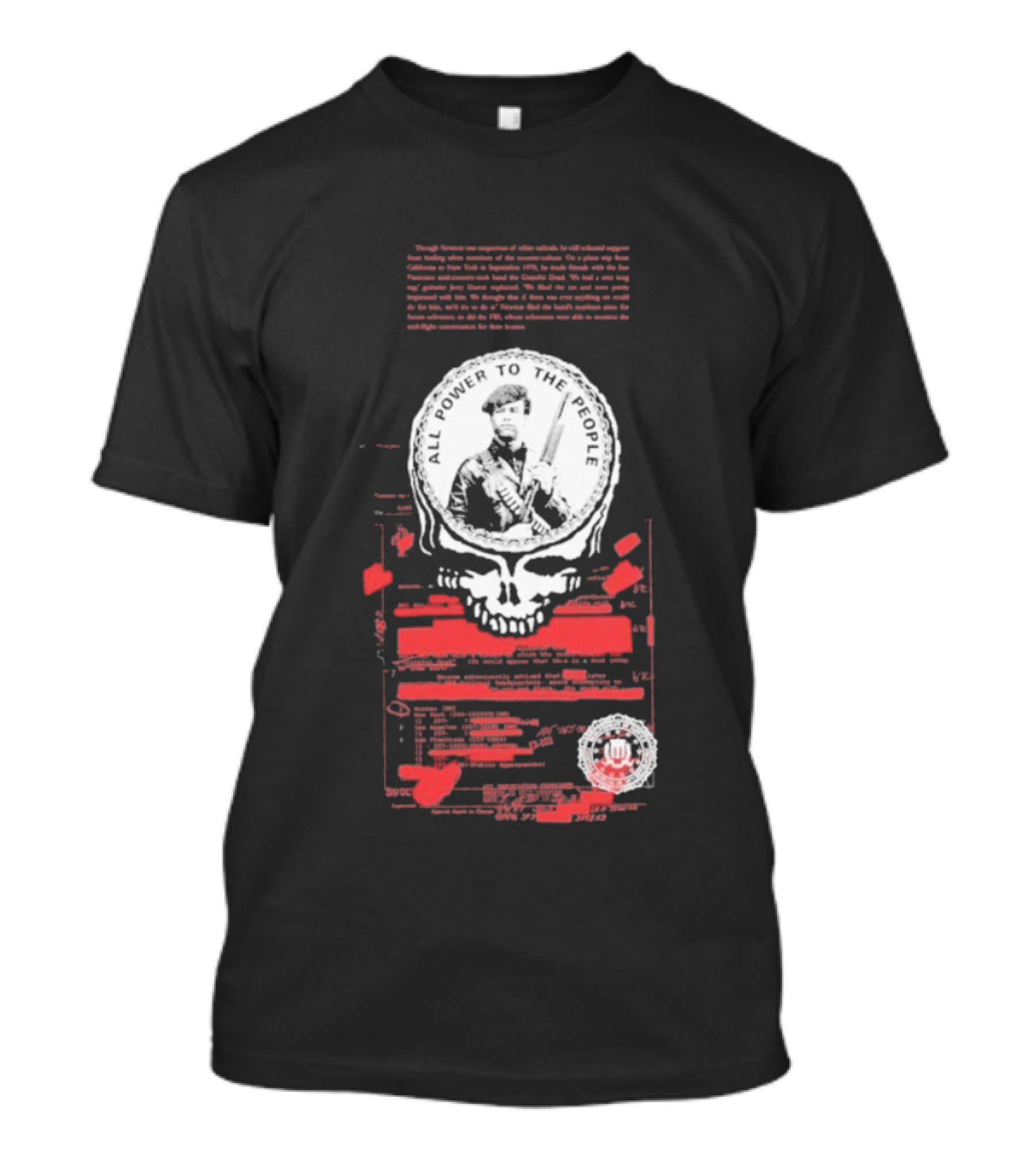 Grateful Dead War Memorial Benefit Huey P Newton Bobby Seale Power To The People T-Shirt