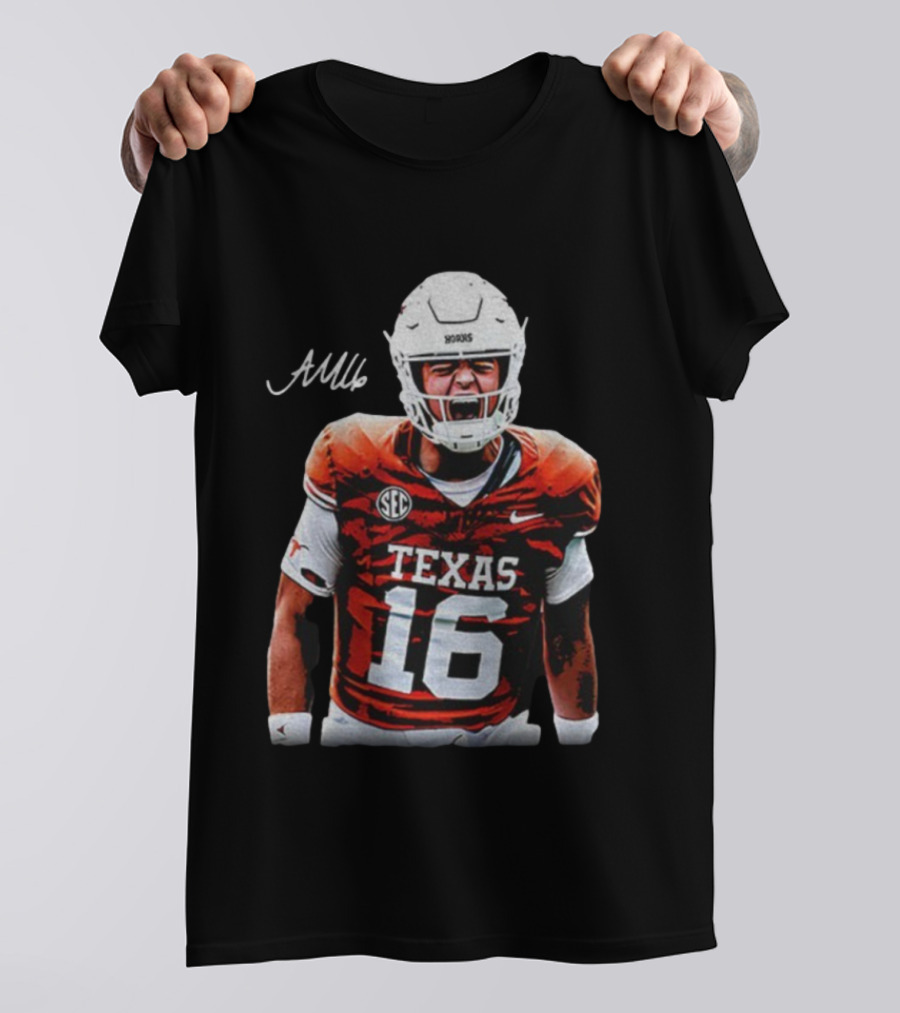 Texas Longhorns Football Arch Manning SEC Shout 16 Signature T-Shirt