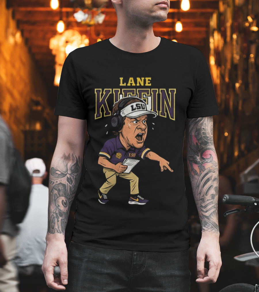 Lane Kiffin Cartoon LSU Tigers Football 2025 T-Shirt