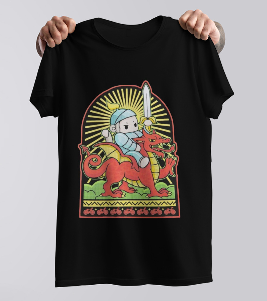 Cdawgva Knight Of Cymru Riding Welsh Dragon With Sword T-Shirt