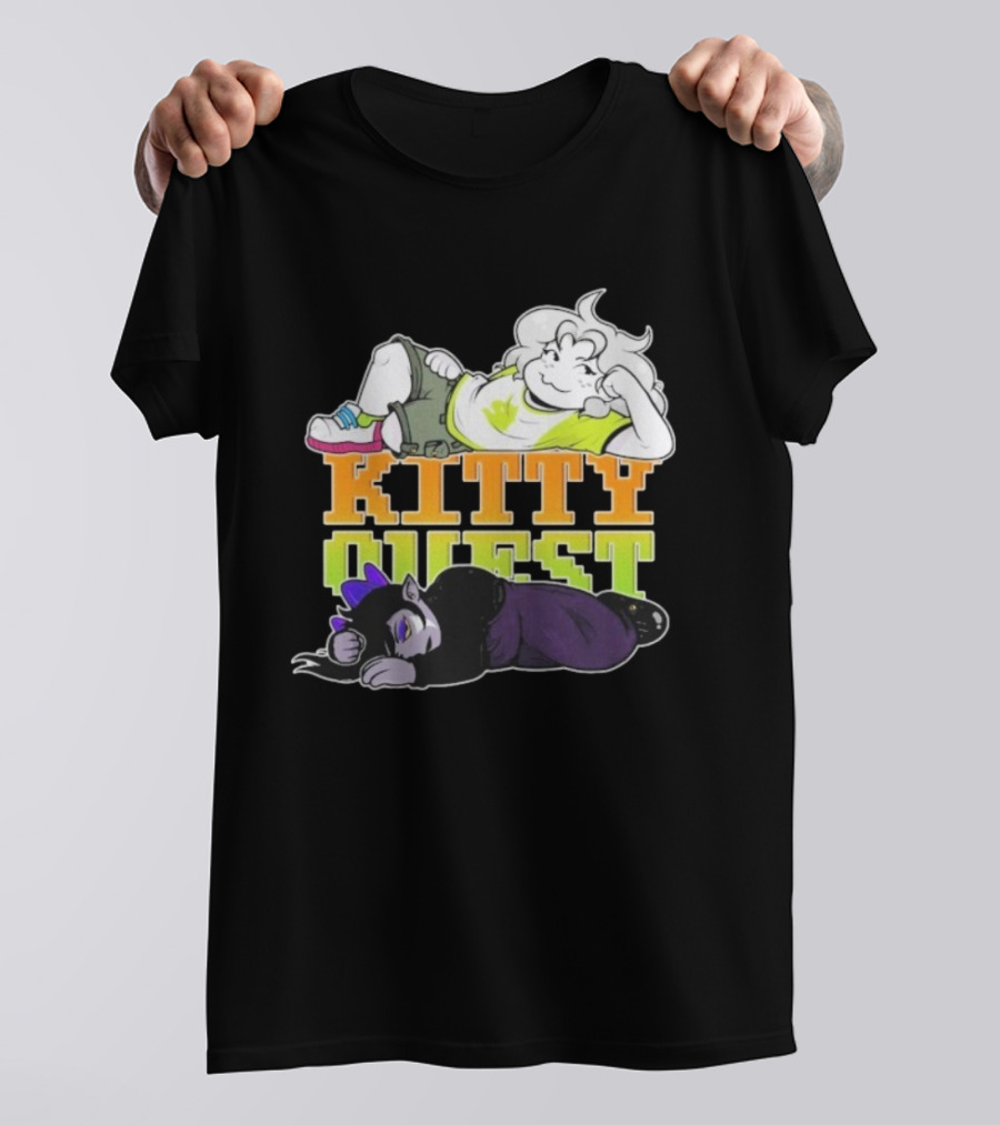 Kitty Quest Playful Characters Relaxing Fun Theme T-Shirt