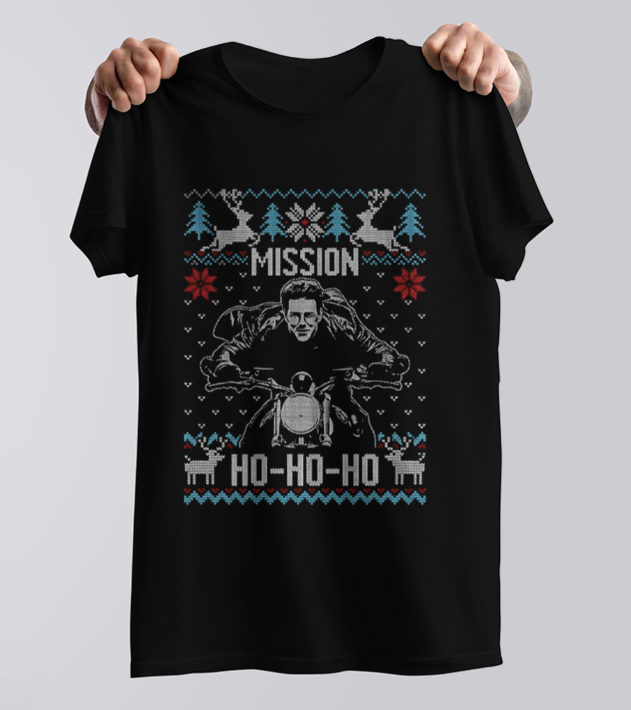 Mission Ho-ho-ho Christmas Reindeer Motorcycle Sweater T-Shirt