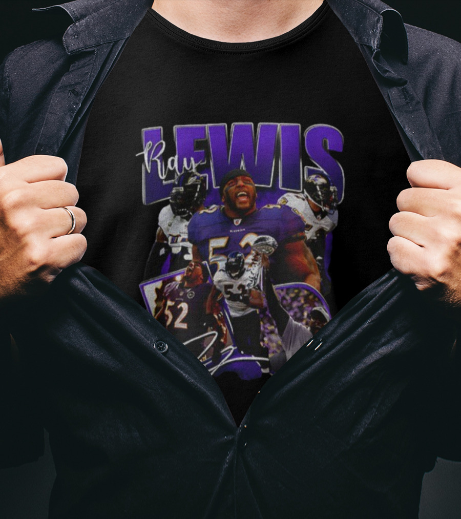 Ray Lewis Baltimore Ravens NFL Football Vintage 52 T-Shirt