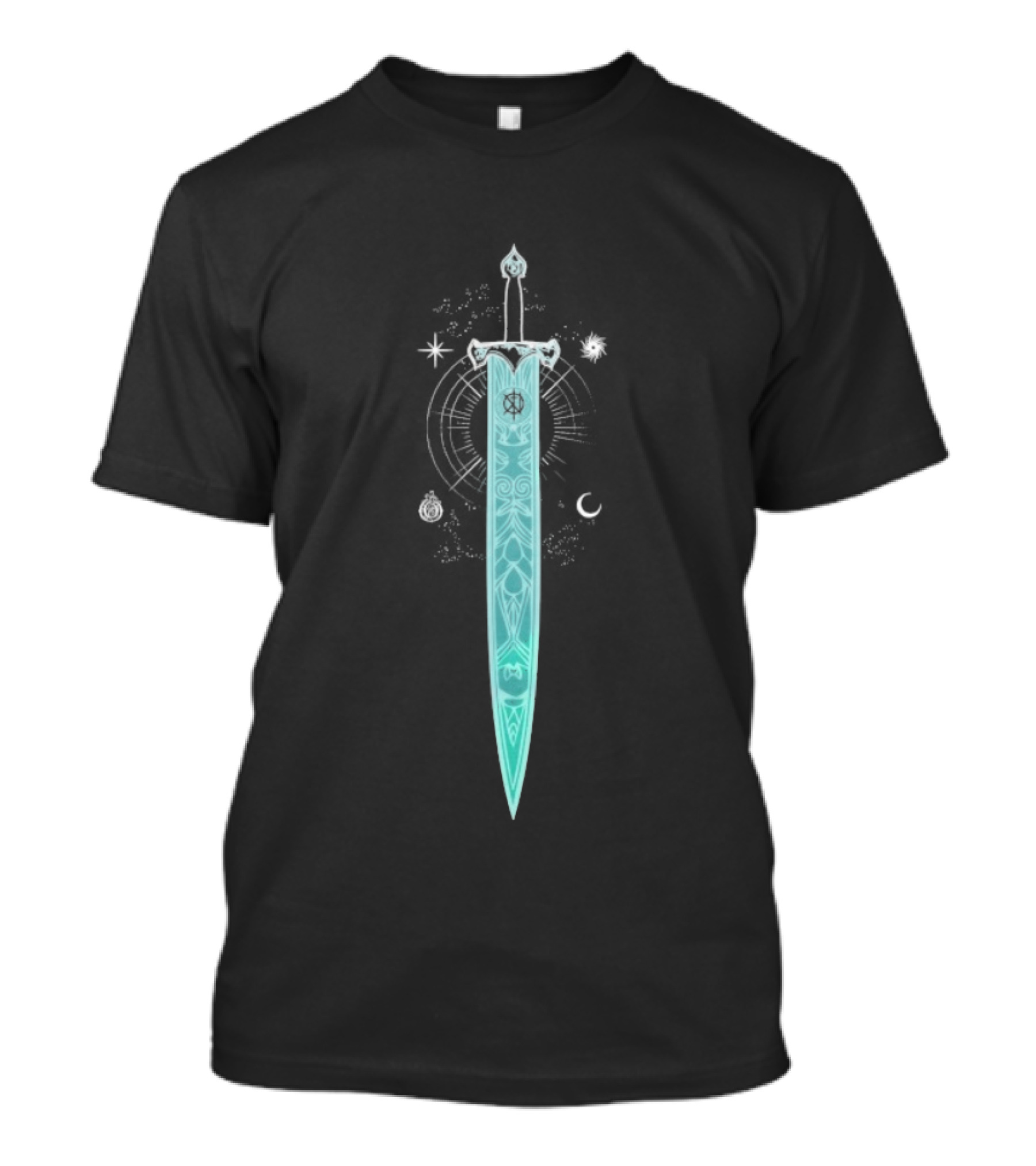 Ophelia Kill The Noise Sword Neon Blue Design T-Shirt