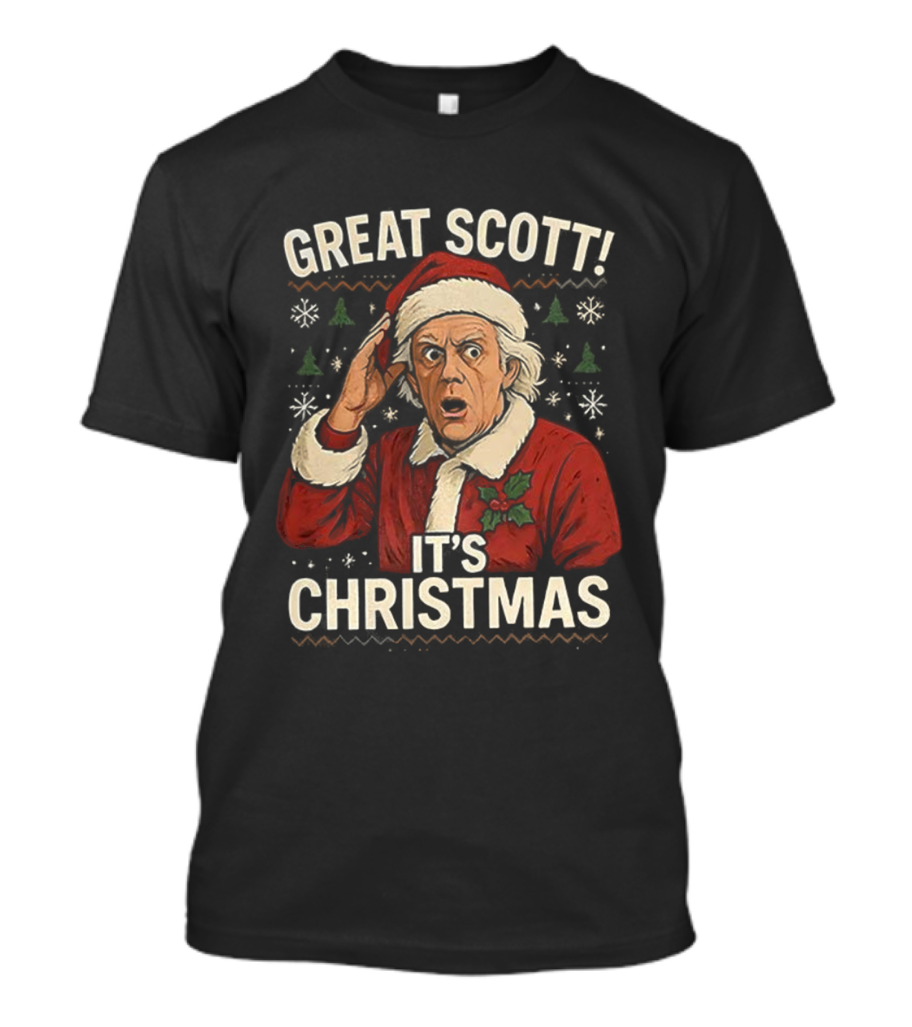 Great Scott Back To The Future It's Christmas Ugly Sweater T-Shirt