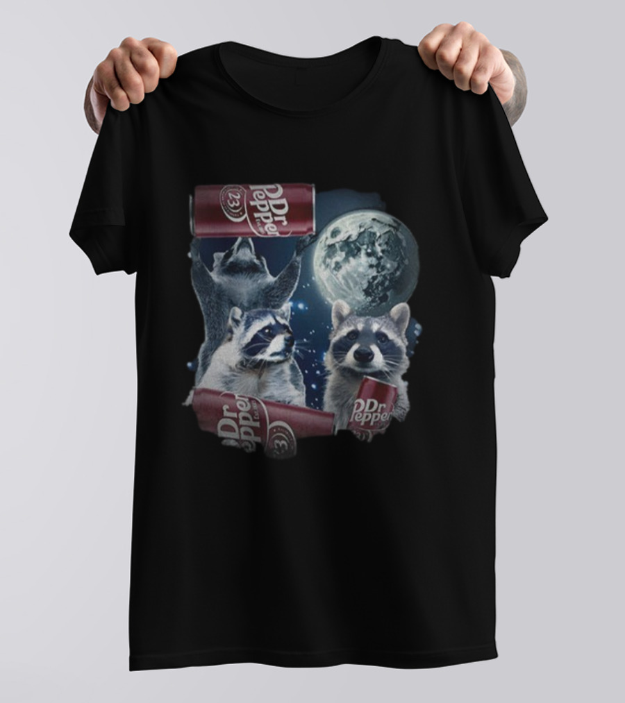 Dr Pepper Raccoons Howling At Moon T-Shirt