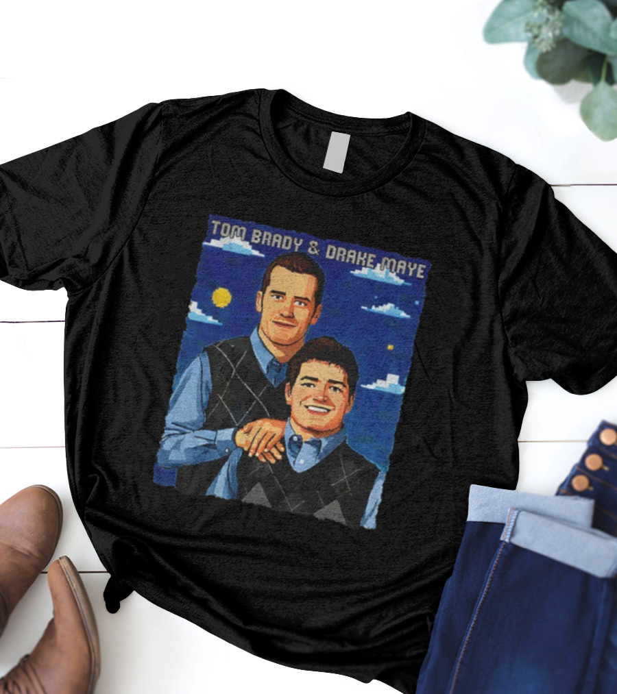 Tom Brady And Drake Maye Stepbrothers Vintage New England Patriots NFL 2025 T-Shirt