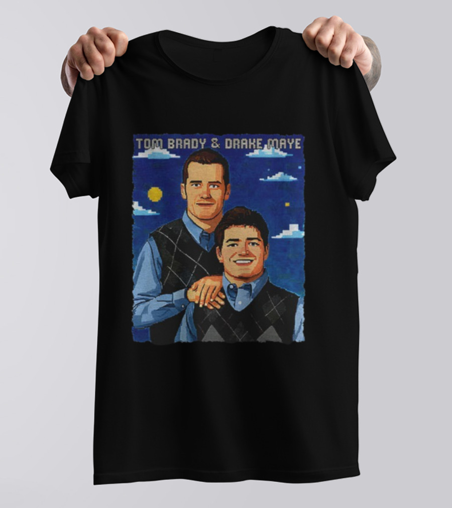 Tom Brady And Drake Maye Stepbrothers Vintage New England Patriots NFL 2025 T-Shirt