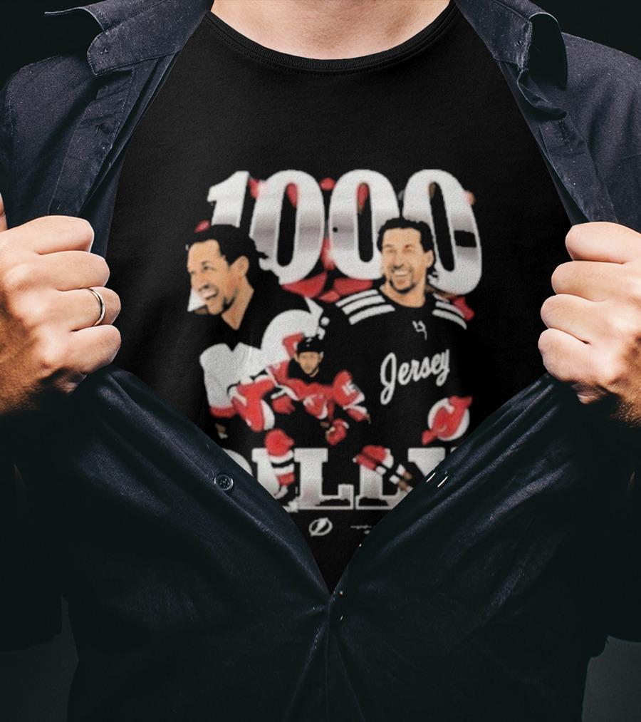 1000 Games Travis Zajac New Jersey Devils T-Shirt