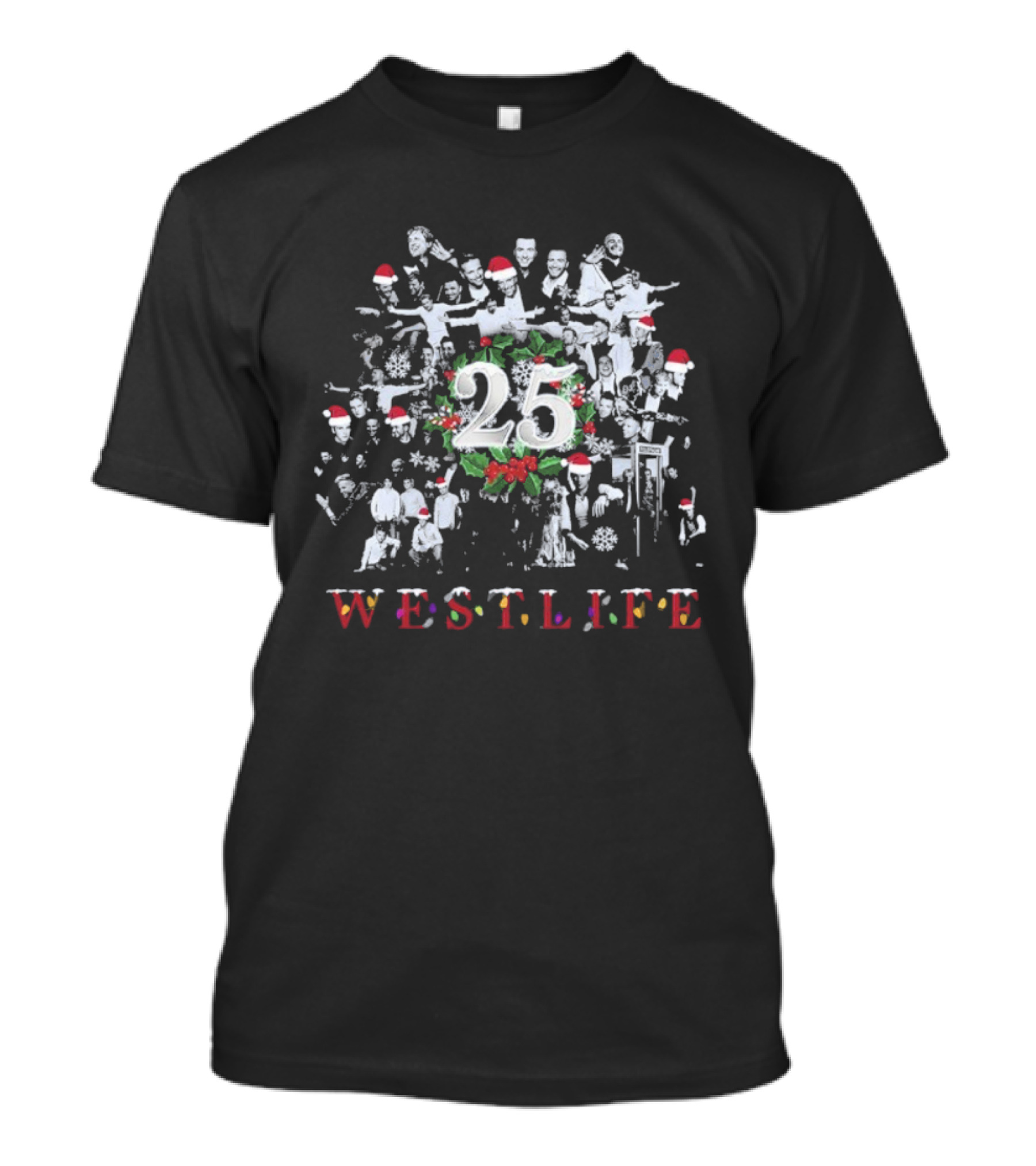 Westlife 25 Ultimate Christmas Celebration With Santa Hats T-Shirt